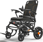 Mobivon Foldable Electric Wheelchair for Adults, Lightweight Carbon Fiber Power Chair with Dual Motor, All-Terrain Design