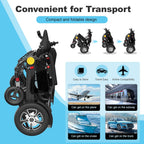 Mobivon Foldable Electric Wheelchair with Dual Motor, 30-Mile Range, 350 lb Capacity, 2-Year Warranty – Portable Mobility Aid for Adults