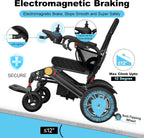Mobivon Foldable Electric Wheelchair with Dual Motor, 30-Mile Range, 350 lb Capacity, 2-Year Warranty – Portable Mobility Aid for Adults